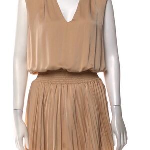 Elegant Tan Pleated Dress Ramy Brook